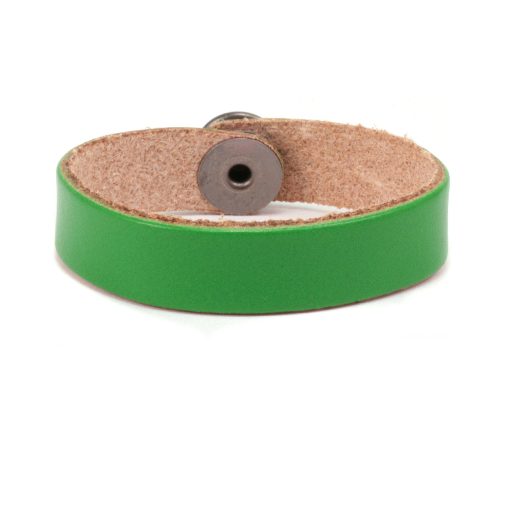 Leather & Faux Leather Leather Bracelet 1/2" Kelly Green 6.5"